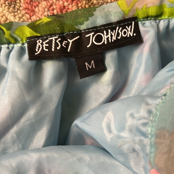 VINTAGE BETSEY JOHNSON CABBAGE ROSES MINI PLEATED MINI SKIRT 0 2 4 XS S 26” - Picture 3 of 4